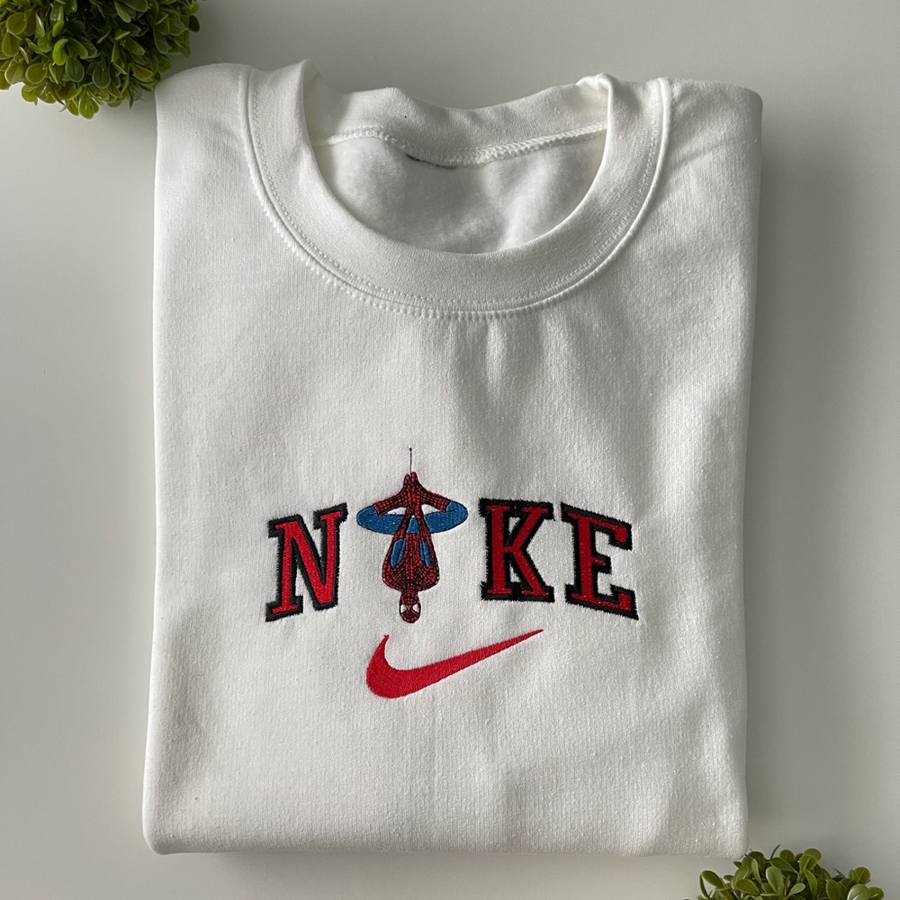 White Spiderman embroidered sweatshirt